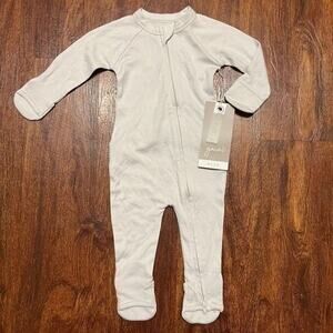 NWT Goumi Kids Calm Lilac Baby Footie SZ 0-3mo Light Purple Bamboo Zippy Sleeper